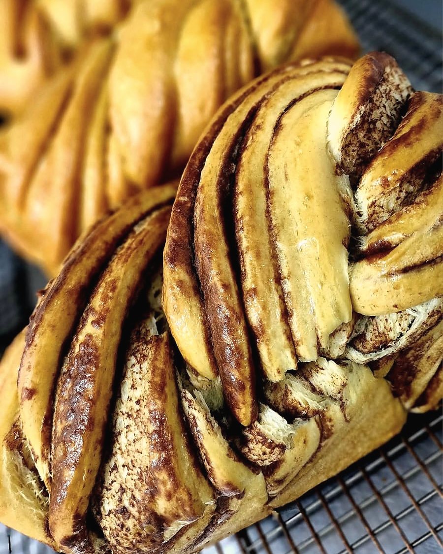 Cinnamon babka fresh from the oven