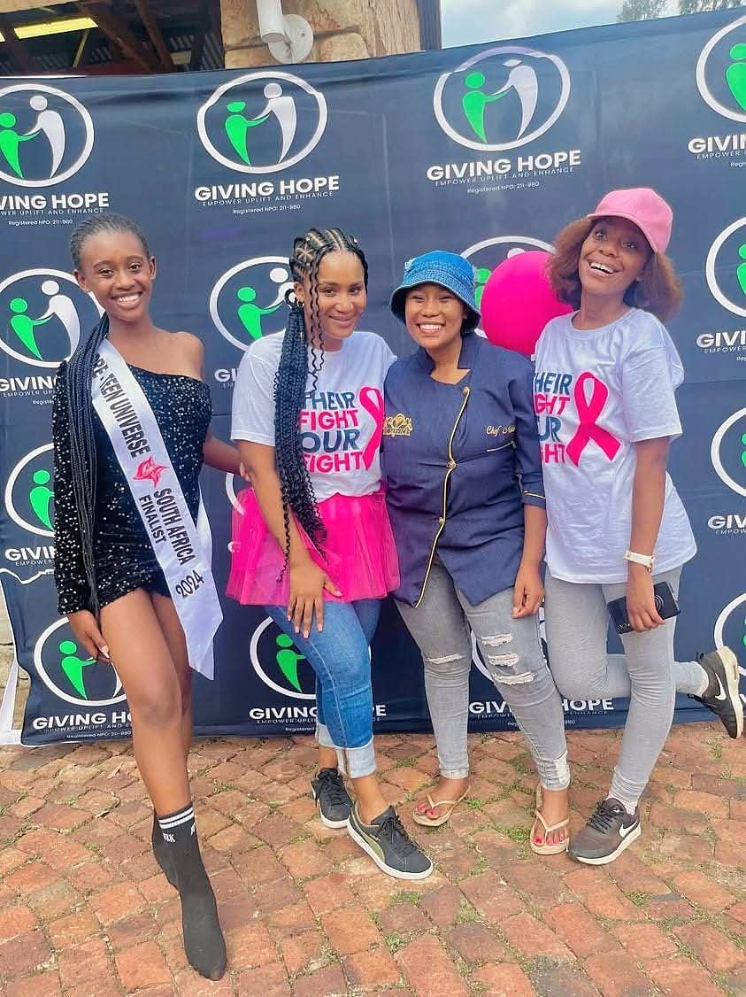 Chef Batlile at a cancer awareness event with Giving Hope NPO